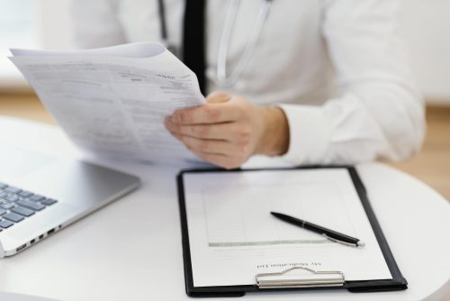 Healthcare professional preparing for a billing audit